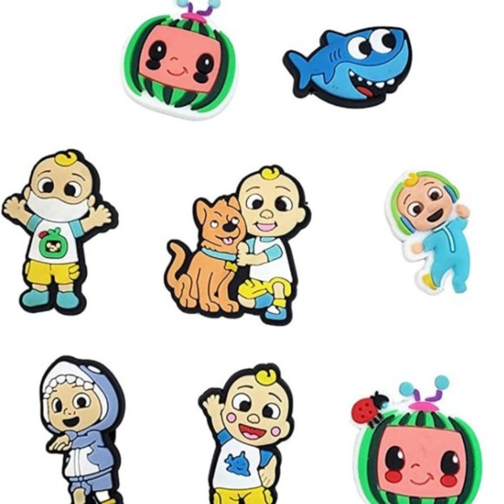 CROCS 8 PCS Cocomelon Cartoon Pin PVC Clog Sandals Shoe Charms Jibbitz